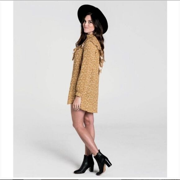 Rylee + Cru Marigold Ruffle V MINI Dress - Picture 2 of 13